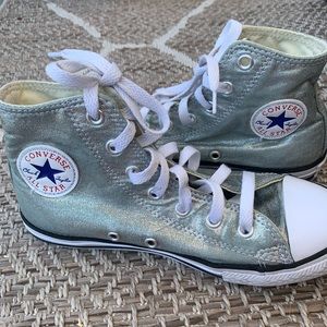 Converse Blue/silver glitter high top *Youth 3*